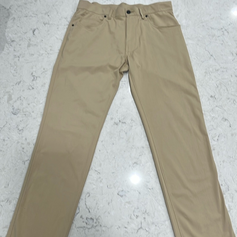 Men’s Khaki Stylus Slim Fit Dress Pant: 36X34